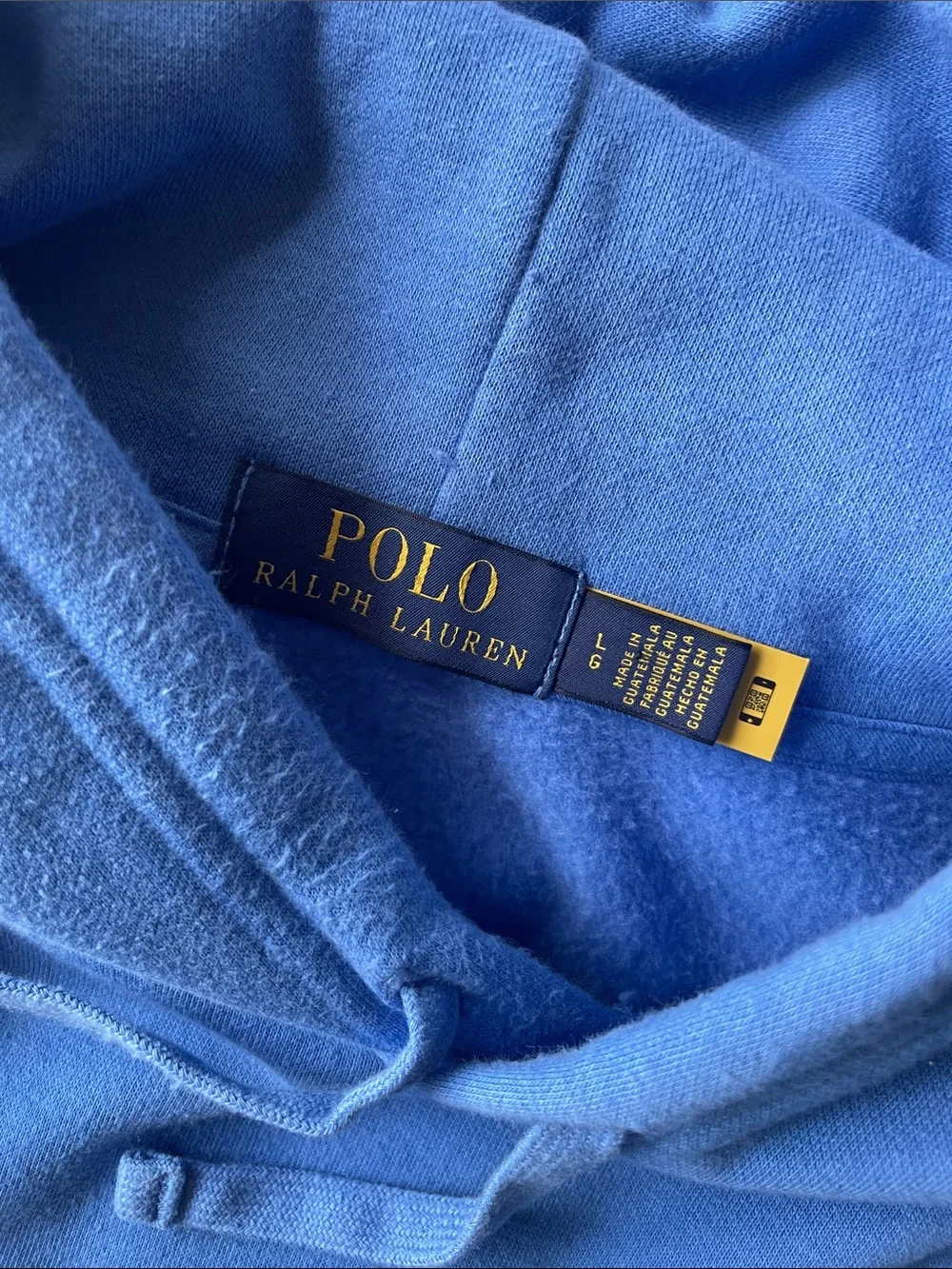 Polo by Ralph Lauren Blue Pullover Hoodie with White Embroidered Logo